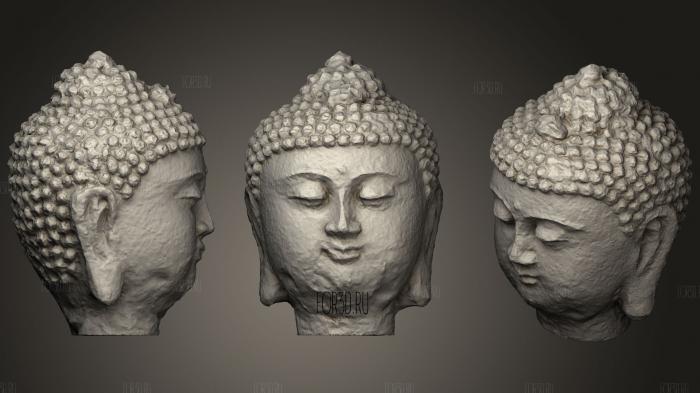 Buddha Head   Kopf stl model for CNC